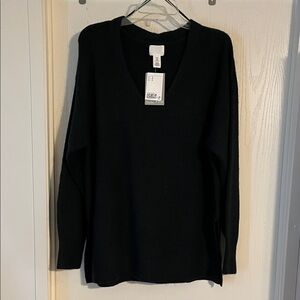 H&M Dark Green V-Neck Women's Sweater medium NWT